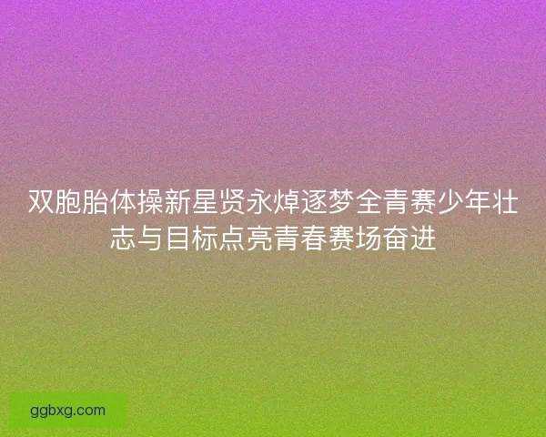 双胞胎体操新星贤永焯逐梦全青赛少年壮志与目标点亮青春赛场奋进